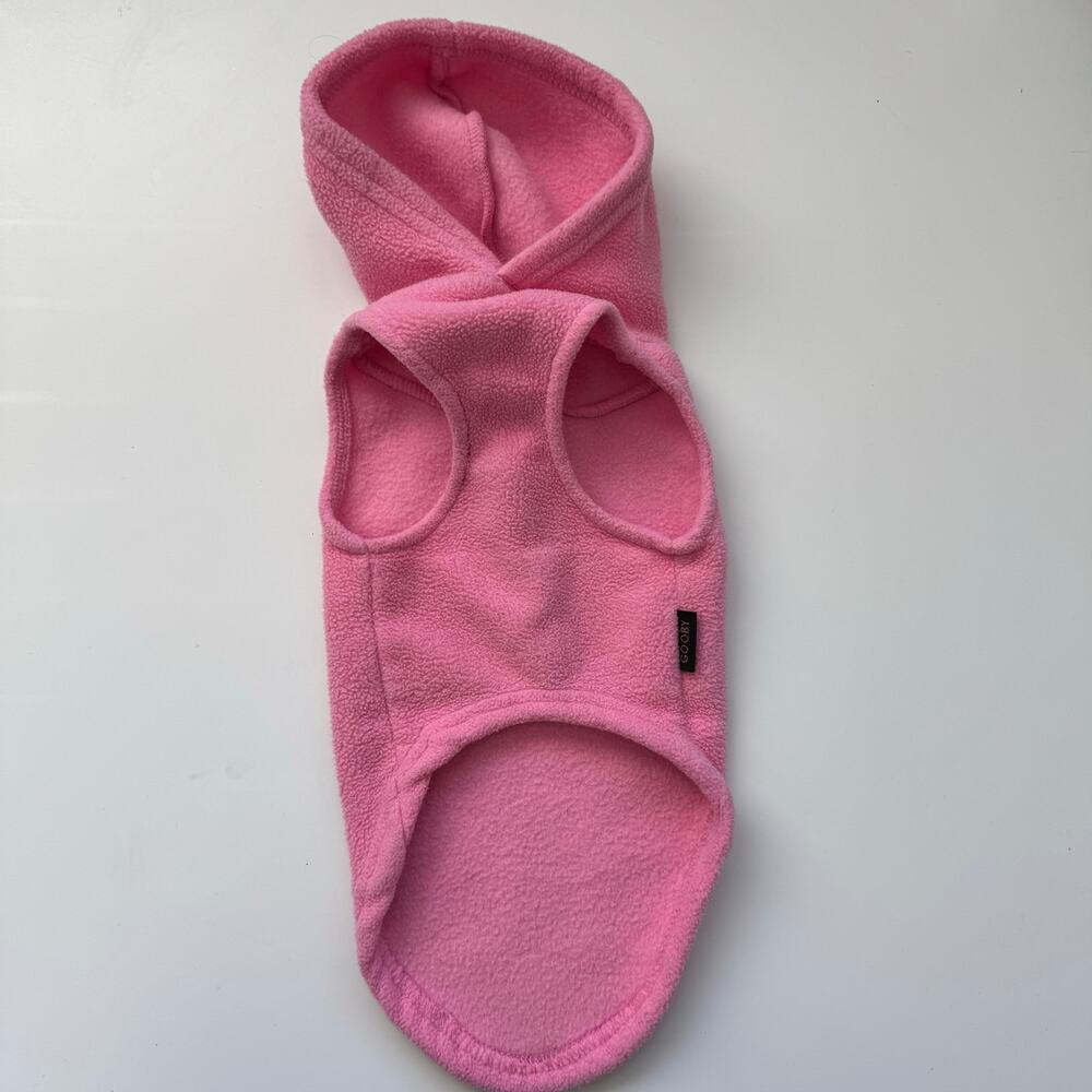 Gooby Dog Puppy Fleece Hoodie Hooded Vest Pink size Small